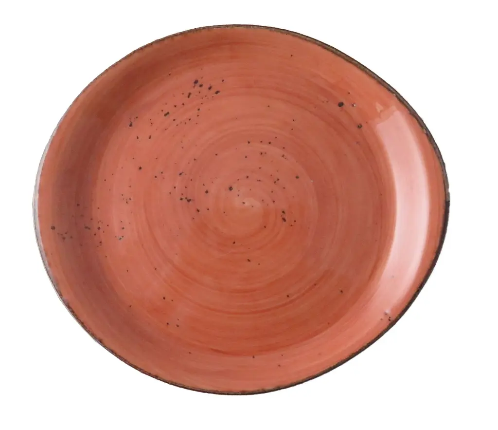 30PEB23404 Bord Rustic Pebble vlak 20 cm Terracotta.webp