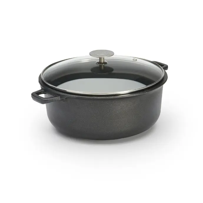 Kookpan antiaanbak incl. glazen deksel - 24 cm - De Buyer - Choc Extreme