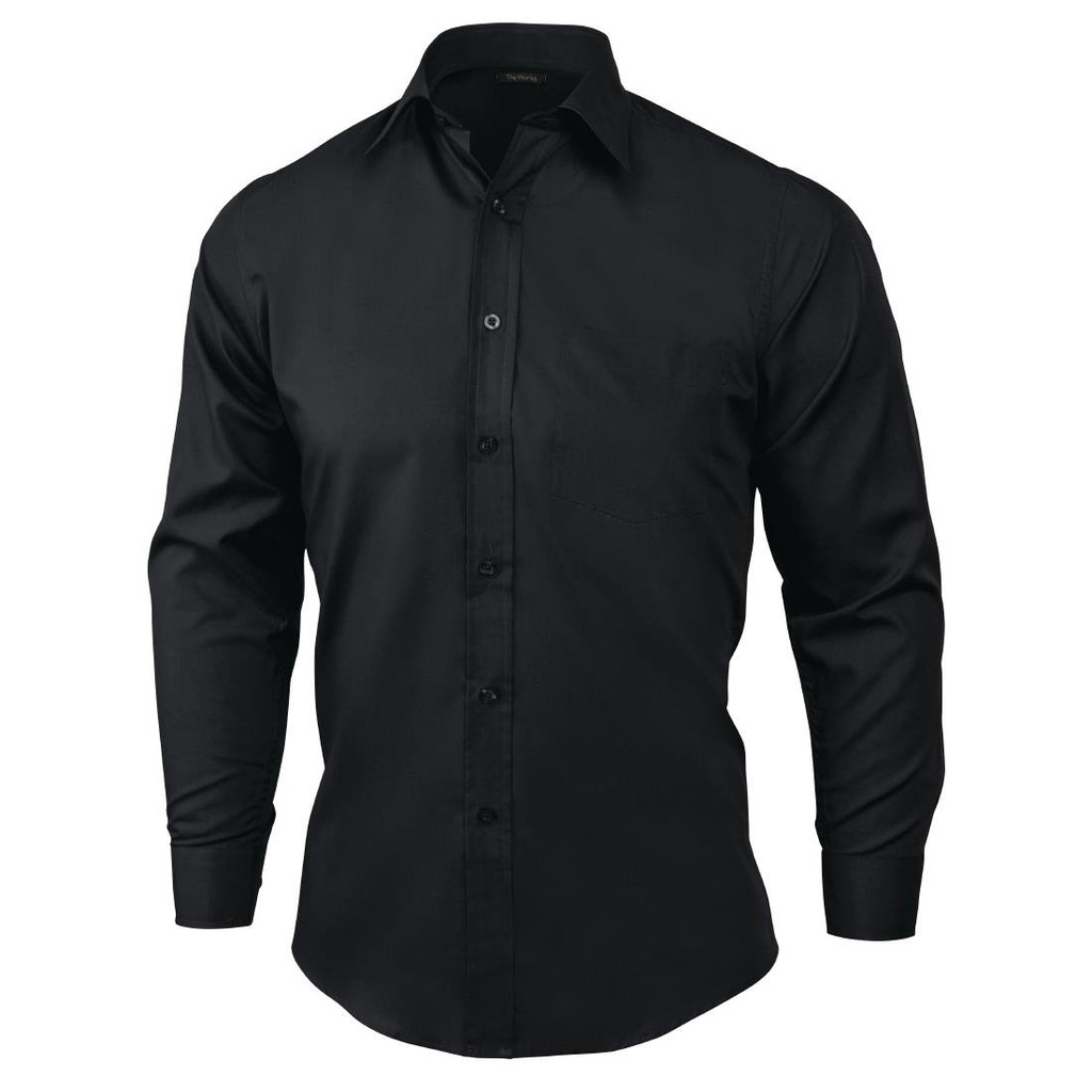 Uniform Works unisex overhemd lange mouw zwart L