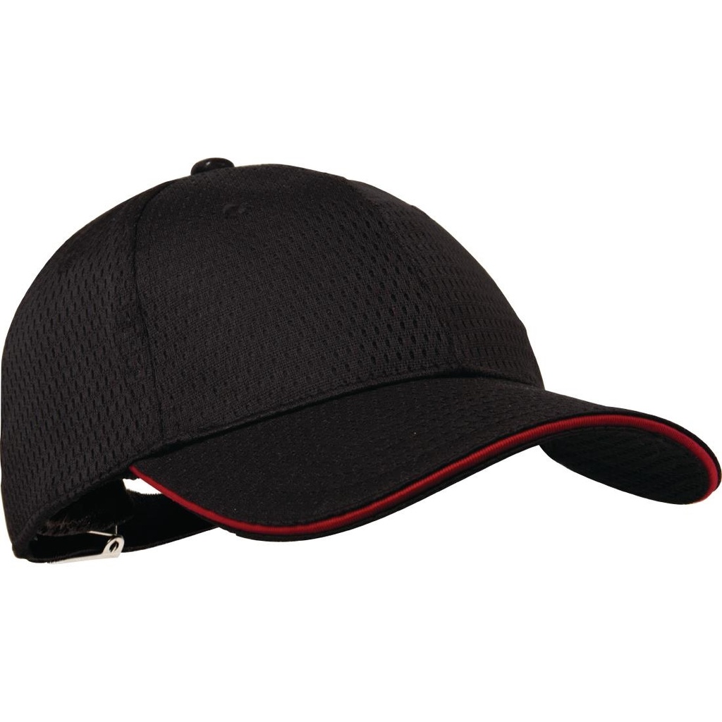 Chef Works Cool Vent baseball cap zwart en rood