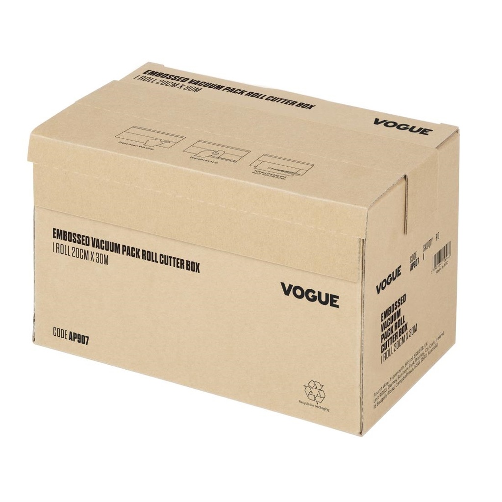 Vogue Vacuümverpakkingsrol Met Snijbox (Reliëf) 200 mm Breed