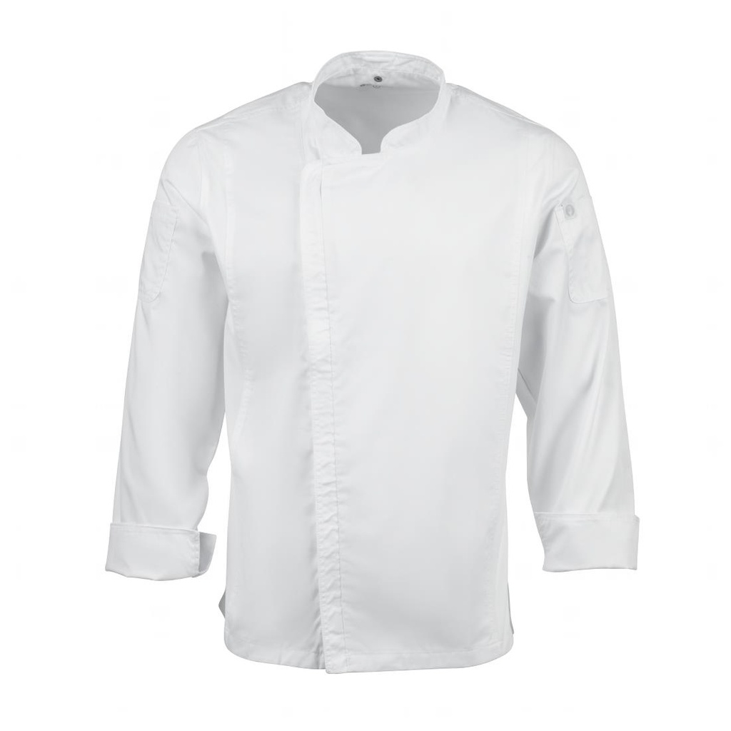 Chef Works Urban Hartford unisex koksbuis met rits lange mouw wit L