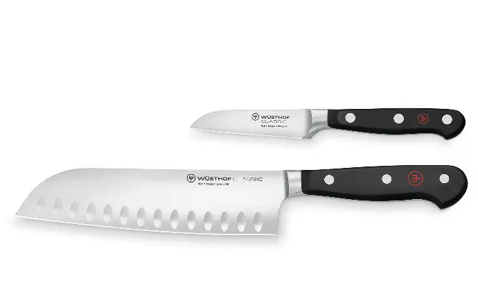 Messenset 2-delig: Santoku mes met kuiltjes 17 cm & Groentemes 8 cm - Wüsthof Classic