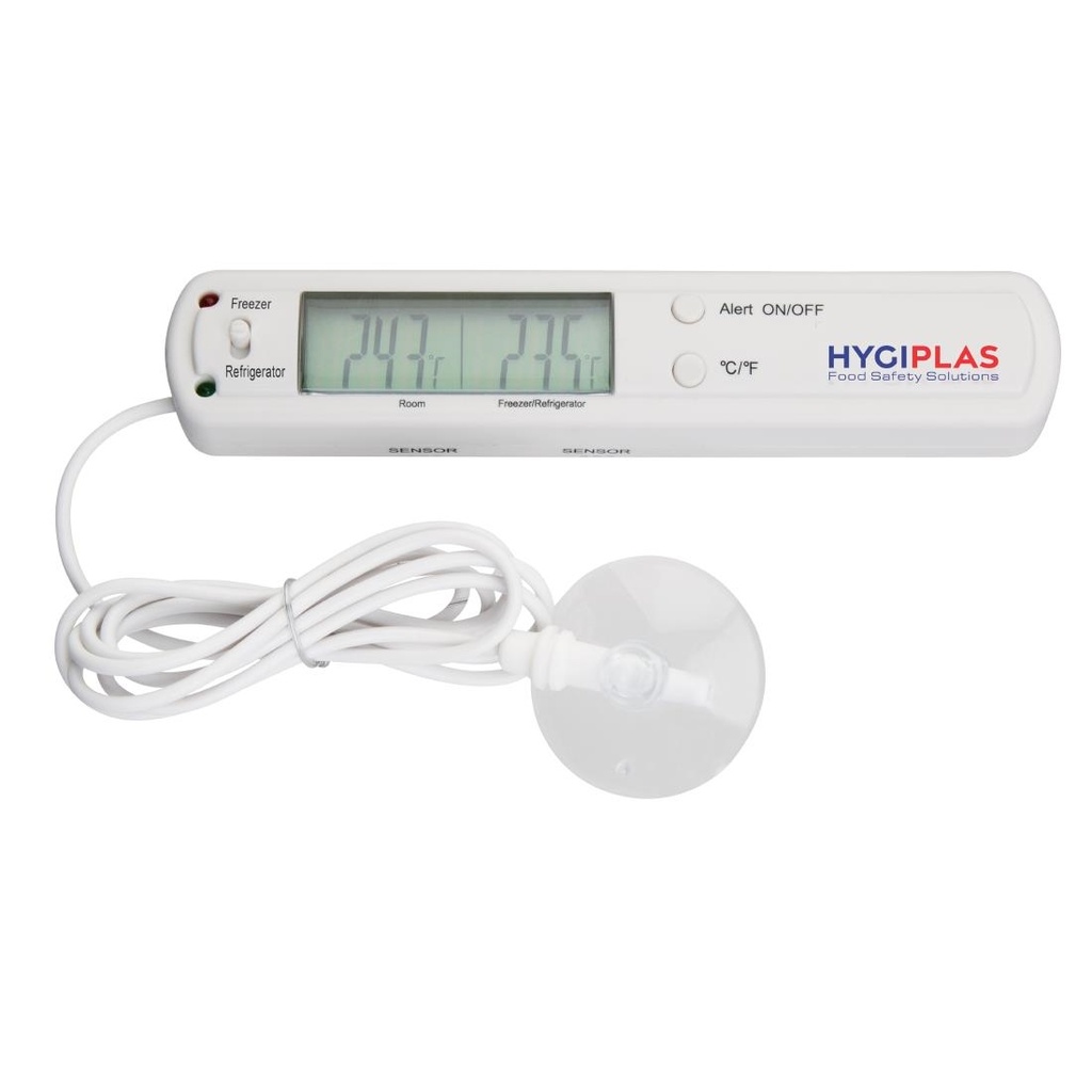 Hygiplas koeling/vriezer thermometer met alarm