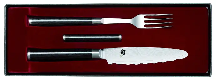 Steakmes met welving / steakvork in set Kai Shun Classic DM-0908