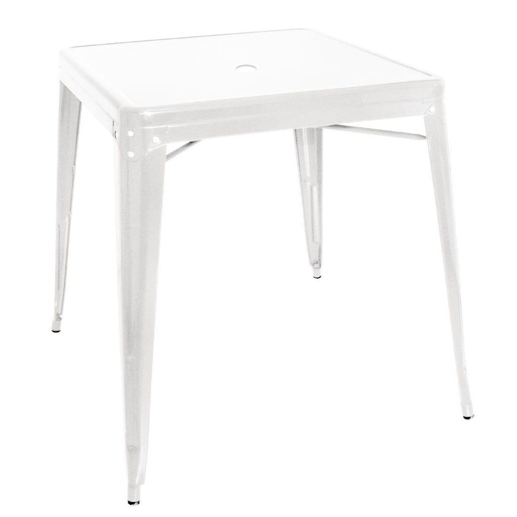 Bolero bistro vierkante stalen tafel wit 668 mm (enkel)