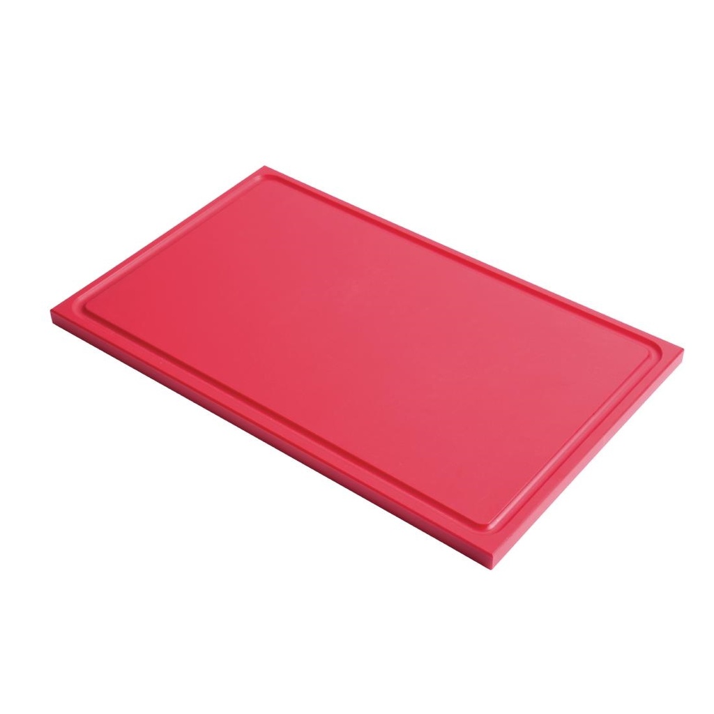 Gastro M GN1/2 HDPE snijplank met sapgeul rood