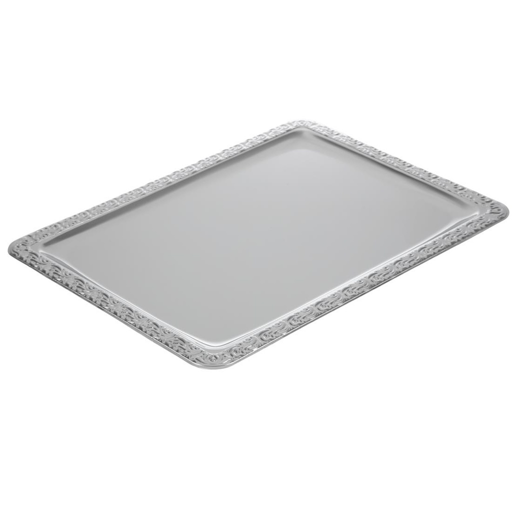 APS RVS serveerschaal met versierde rand 42x31cm