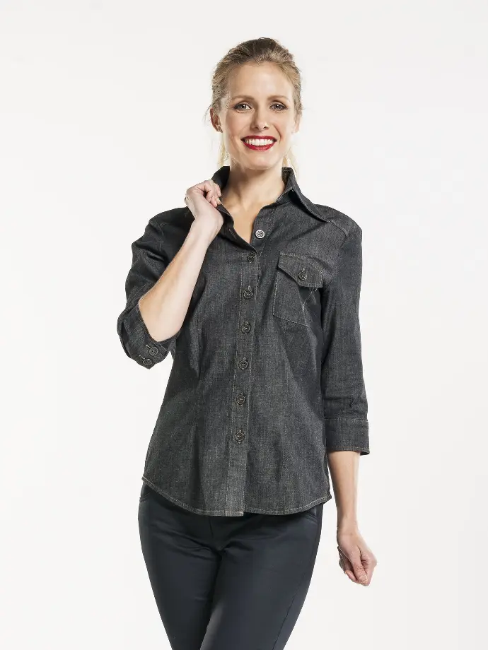 Blouse / shirt Chaud Devant - Women Antra Denim Stretch 3/4 sleeve