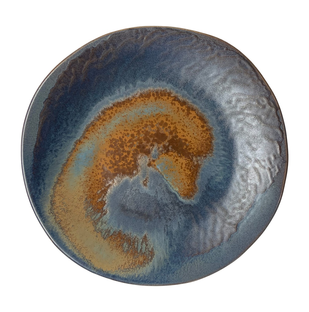 Bord stoneage vlak 28 cm - Continental Rust - Dark & Blue