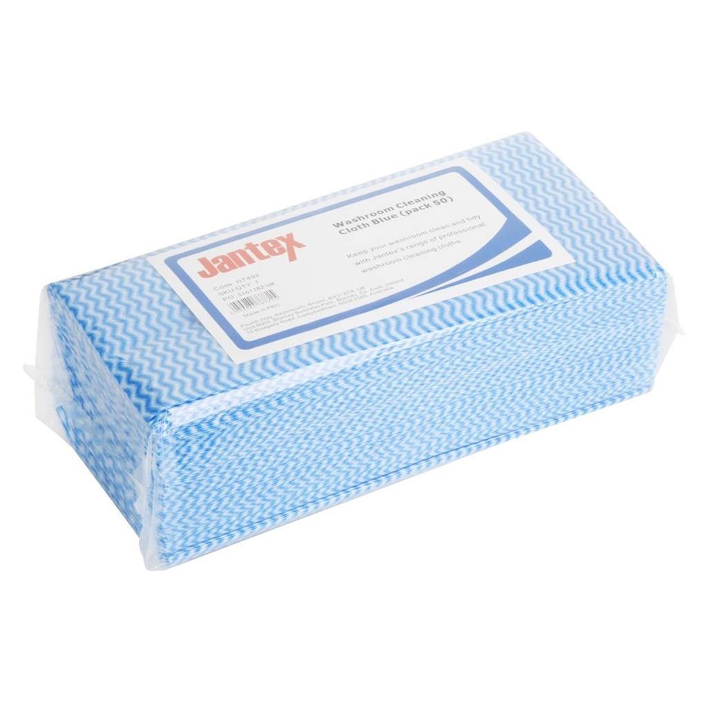 Jantex Schoonmaakdoek Voor De Badkamer Blauw (Pack Van 50)