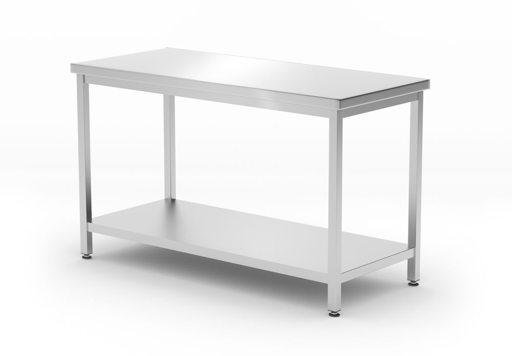 HENDI Centrale werktafel met een schap Budget Line – geschroefd, diepte: 600 mm 817179