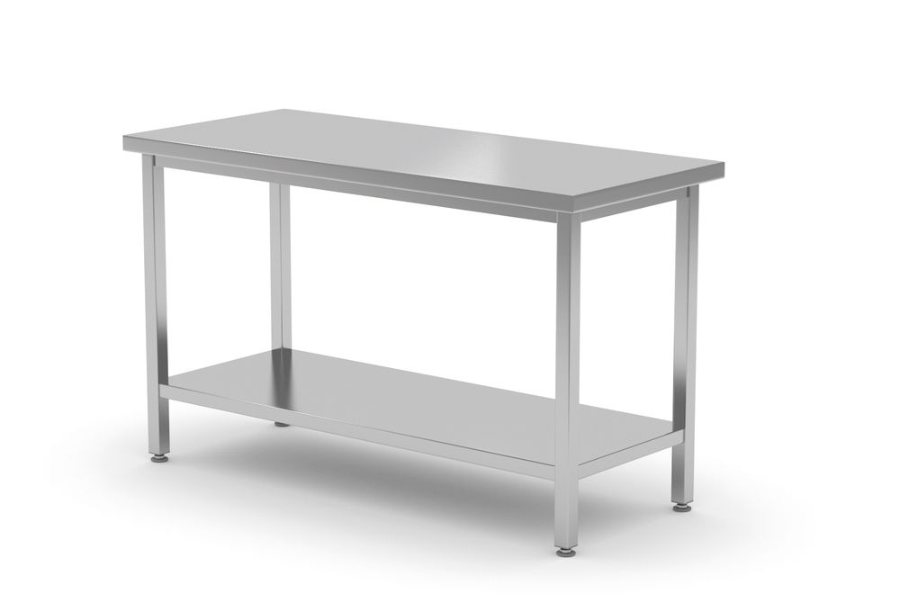 HENDI Centrale werktafel zware uitvoering met plank, 700 mm diep 810705