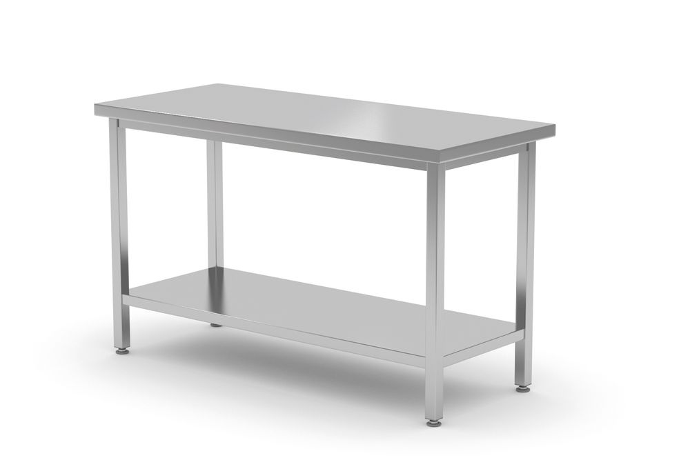 HENDI Centrale werktafel zware uitvoering met plank, 700 mm diep 810705