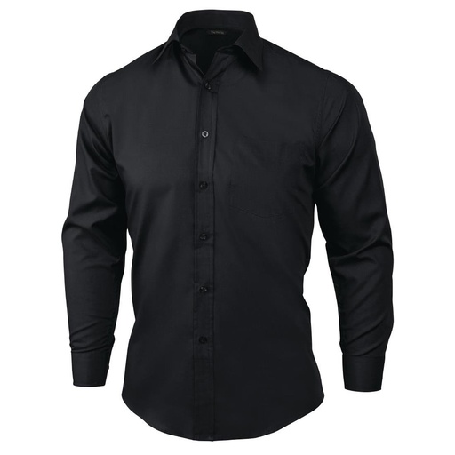 [A798-L] Uniform Works unisex overhemd lange mouw zwart L