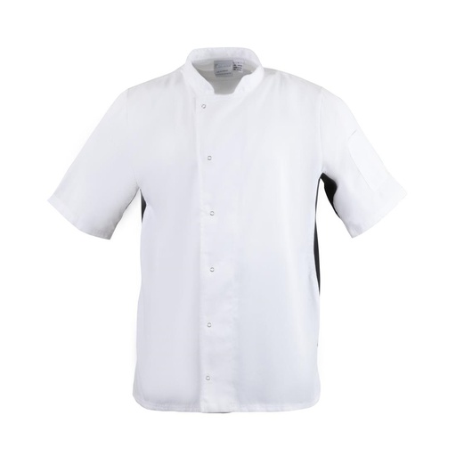 [A928-L] Whites Nevada koksbuis wit met zwart contrast L