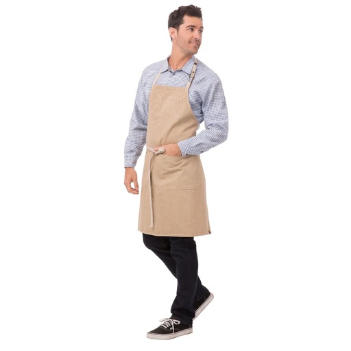 [BB007] Chef Works Austin Denim kort schort naturel