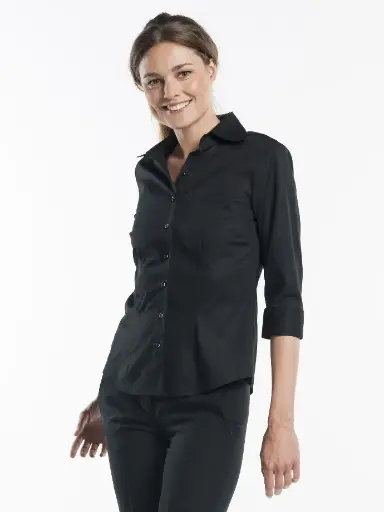 Blouse / shirt Chaud Devant - Women Black Stretch 3/4 sleeve