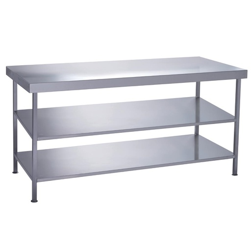 [DC611] Parry volledig gelaste roestvrijstalen middentafel 2 onderplanken 1200x600 mm