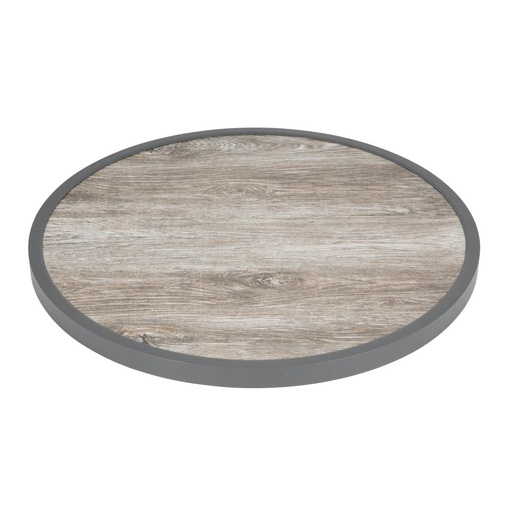 [DL486] Bolero Rond Tafelblad Van Glasvezel Met Houteffect 580 Mm