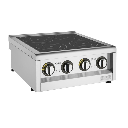 [FU219] Buffalo 600 Serie 4 Zone Inductiekookplaat 2 x 3Kw. Let Op: Alleen Aanrechtmodel. Onderkast Wordt Apart Verkocht.