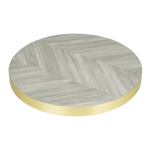 [FU511] Bolero Voorgeboord Rond Tafelblad Chevron Design 600mm