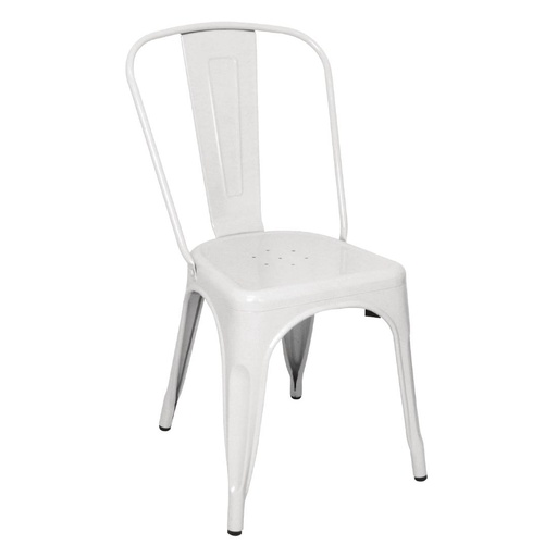 [GL332] Bolero Bistro Stalen Bijzetstoel Wit (4 Stuks)