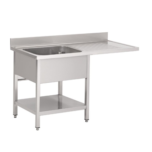 [GN206] Gastro M RVS spoeltafel met ruimte voor vaatwasser 120x70x85cm