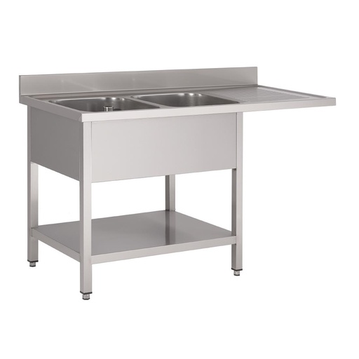 [GN207] Gastro M RVS spoeltafel met ruimte voor vaatwasser 160x70x85cm