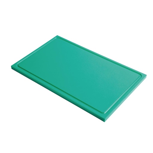 [GN335] Gastro M GN1/1 HDPE snijplank met sapgeul groen