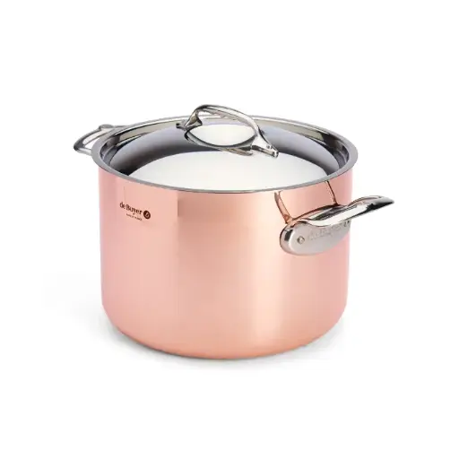 Copper cooking pan - 24 cm - H 16.5 - Prima Matera - De Buyer