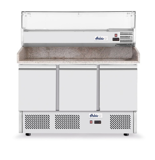 [232033] Arktic Pizzawerkbank met 3 deuren en koelvitrine 380+40L 232033