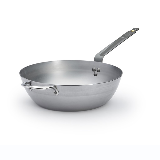 Country pan / wokpan plaatstaal met extra handvat - 32 cm - Mineral B - De Buyer