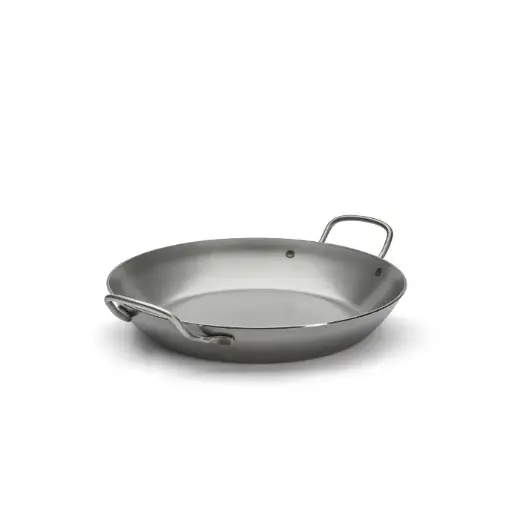 Koekenpan plaatstaal met 2 rvs handgrepen! - 32 cm - Carbone Plus - De Buyer