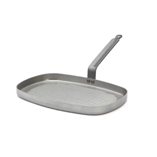 Grillpan rechthoekig plaatstaal - 38x26 cm - Carbone Plus - De Buyer