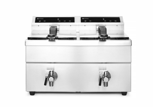 [215029] HENDI Inductie friteuse met aftapkraan - 2 x 8 l 215029